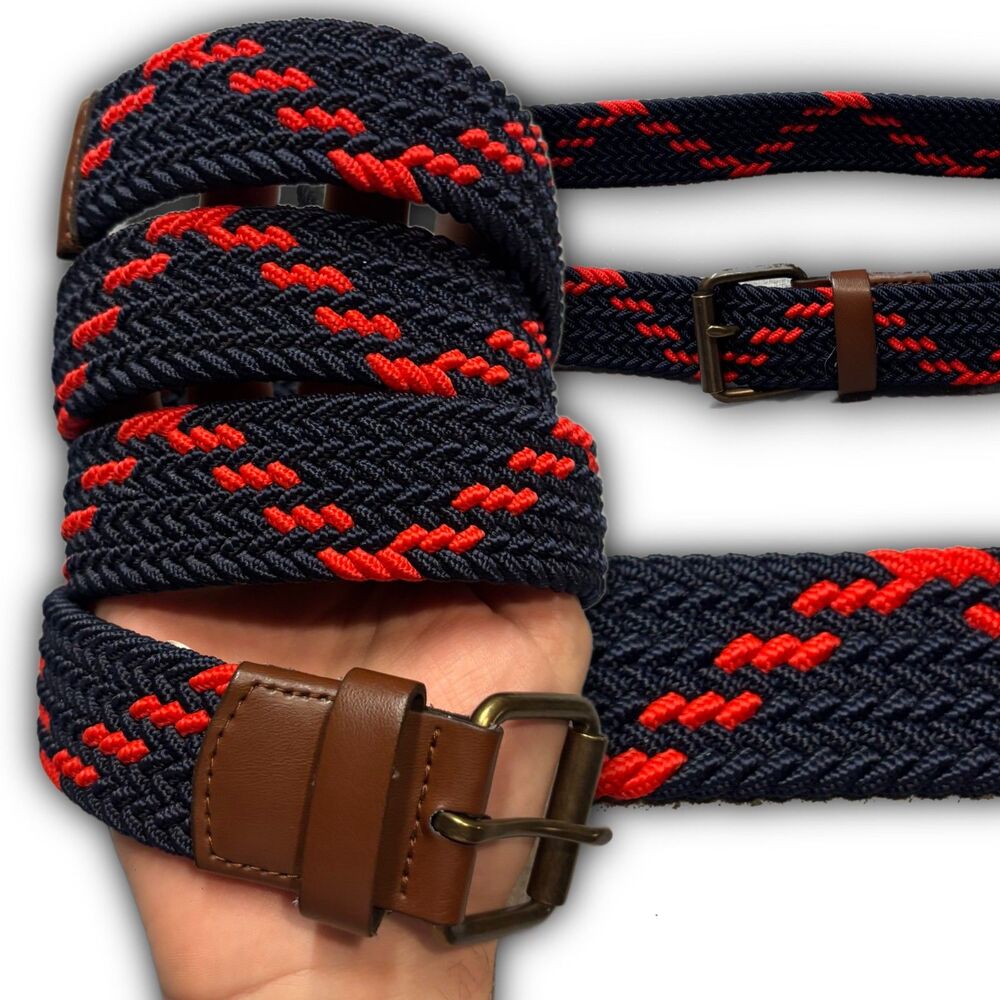Gap Navy Blue Red Stretch Belt